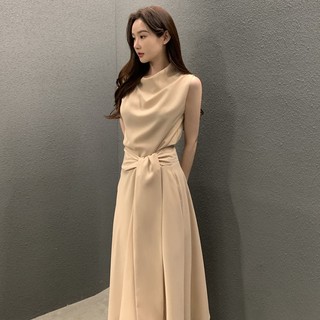 Đầm sát nách cột dây cổ hẹp phong cách hàn quốc thanh lịch dành cho nữ