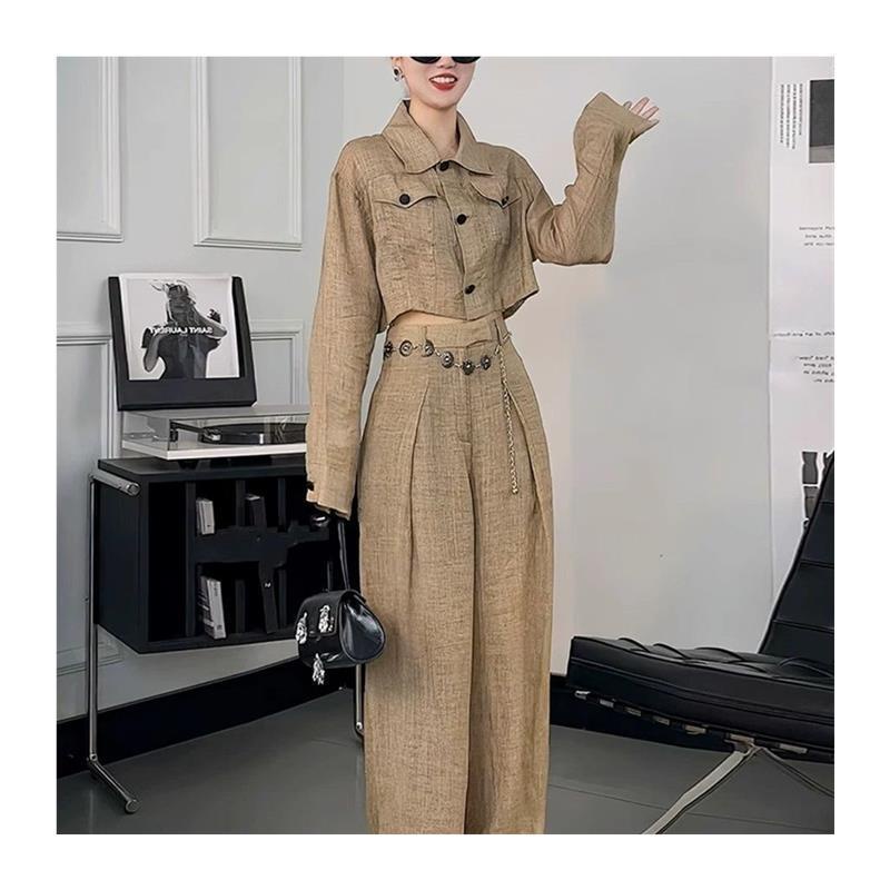 Set Áo Quần Ống Rộng Thời Trang Đường Phố hong kong Cao Cấp Phong Cách Mới 2023