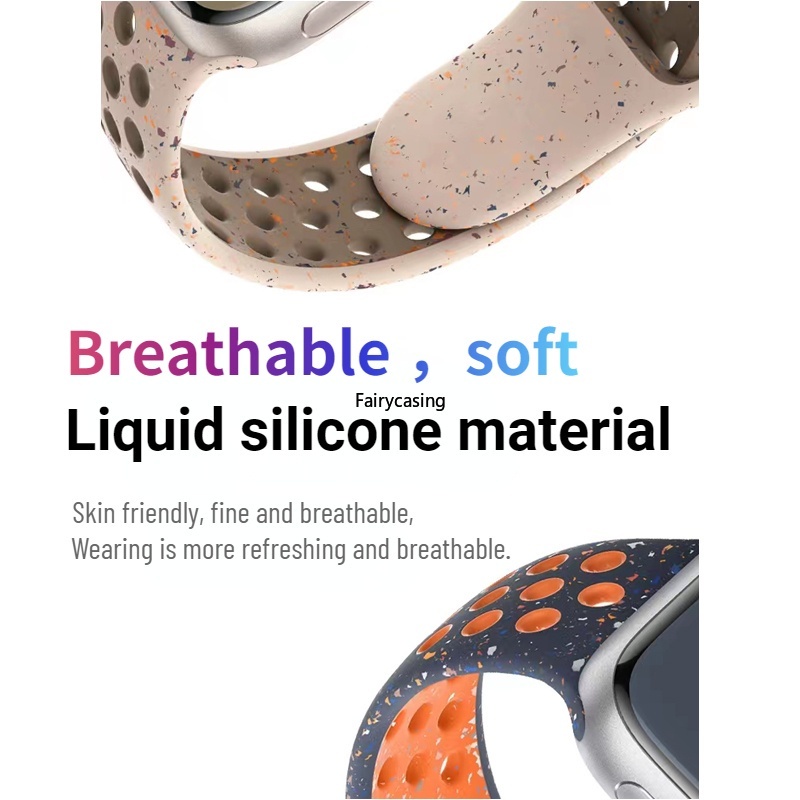 Dây Đeo Đồng Hồ Bằng silicone Thoáng Khí Cho apple watch 49mm ultra 2 44mm 40mm 41mm 38mm 42mm 3 5 6 se 9 8 7 5 2 45mm