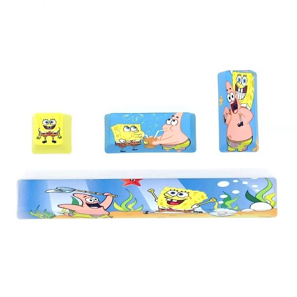 Ardj Set 4 Bàn Phím Cơ Học In Hình anime demon slayer pbt mario spongebob squarepants