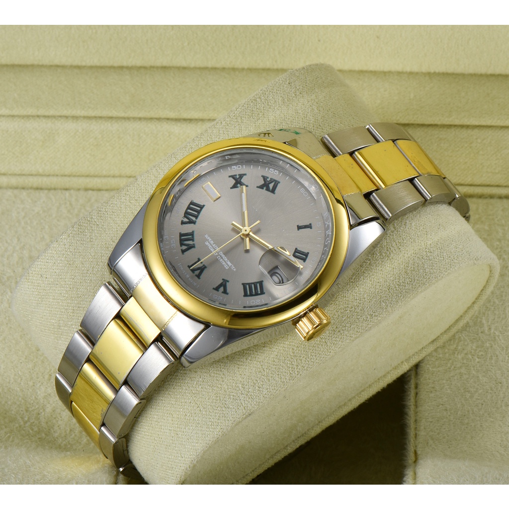 Đồng Hồ Thạch Anh Bằng Hợp Kim Màu Xanh Ô Liu 36mm Cá Tính Cho Nam