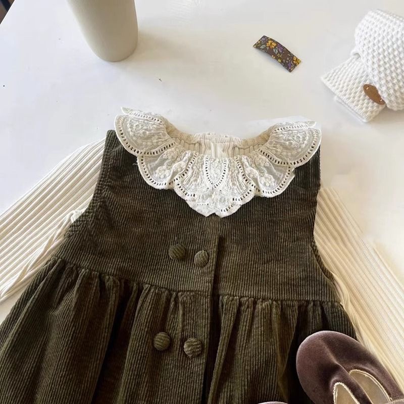 Váy Nhung Cô Gái Mùa Thu Mới Năm 2023 retro