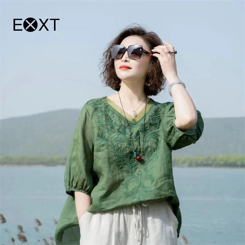 Qr Áo Nữ Tay Ngắn Cổ Chữ v Phối Ren Thời Trang Quyến Rũ