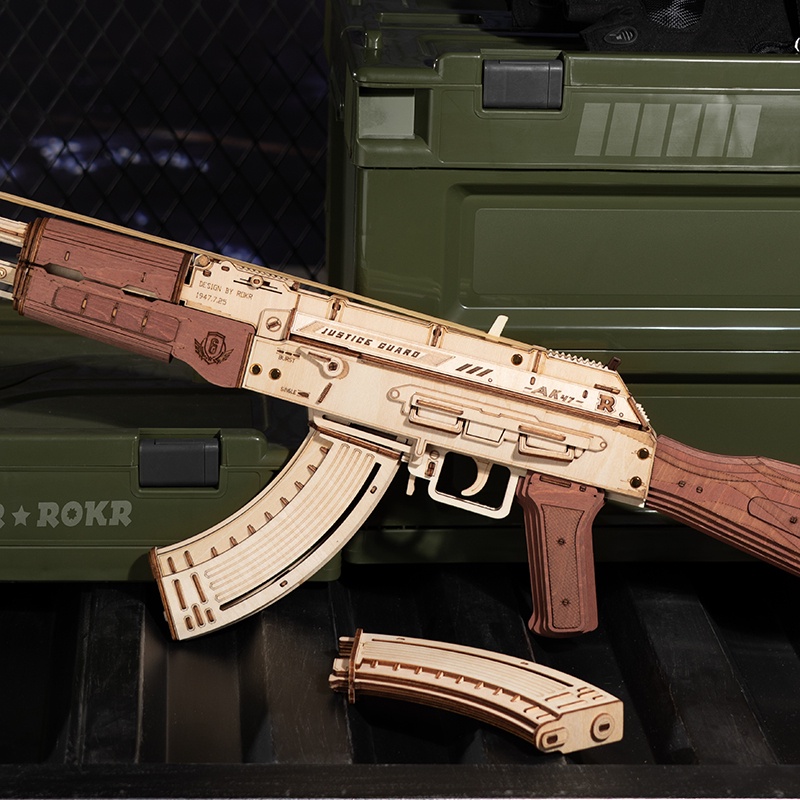 Mô Hình Đồ Chơi Lắp Ráp Gỗ 3D: Súng Trường AK-47