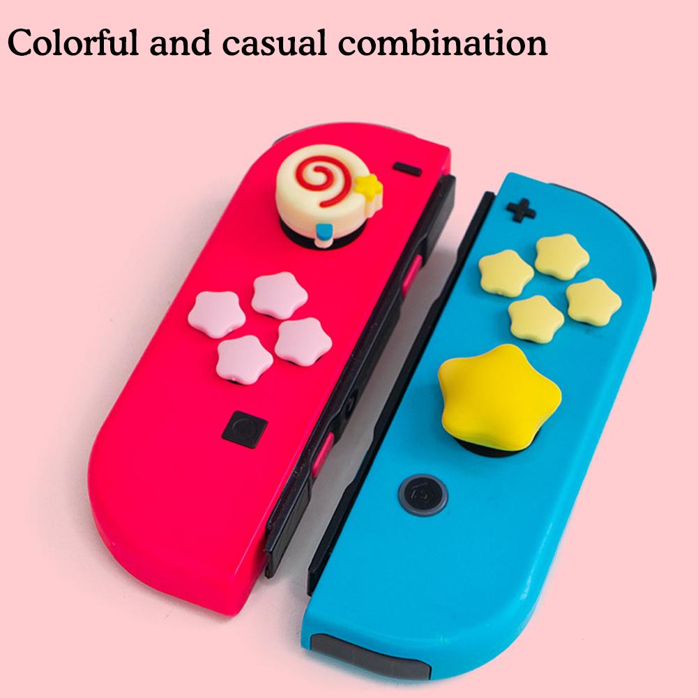 Set 4 / 10 Miếng Dán Nút Bấm Hình Ngôi Sao kirby Dễ Thương Trang Trí Nút Bấm Nút Bấm Tay Cầm nintendo switch & switch oled / lite joycon diy