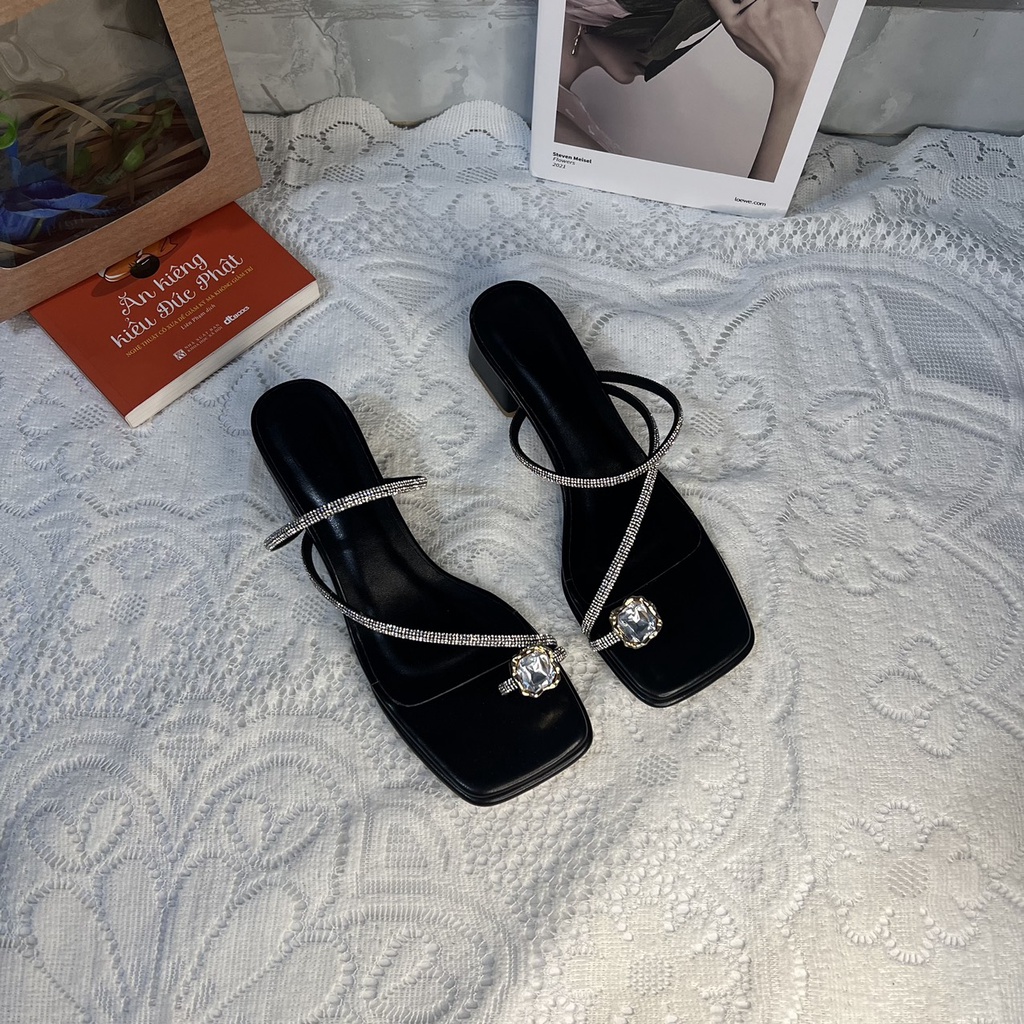 Giày cao gót bigsize đế 2 lớp quai đá xỏ ngón cao 3 cm size 40-44