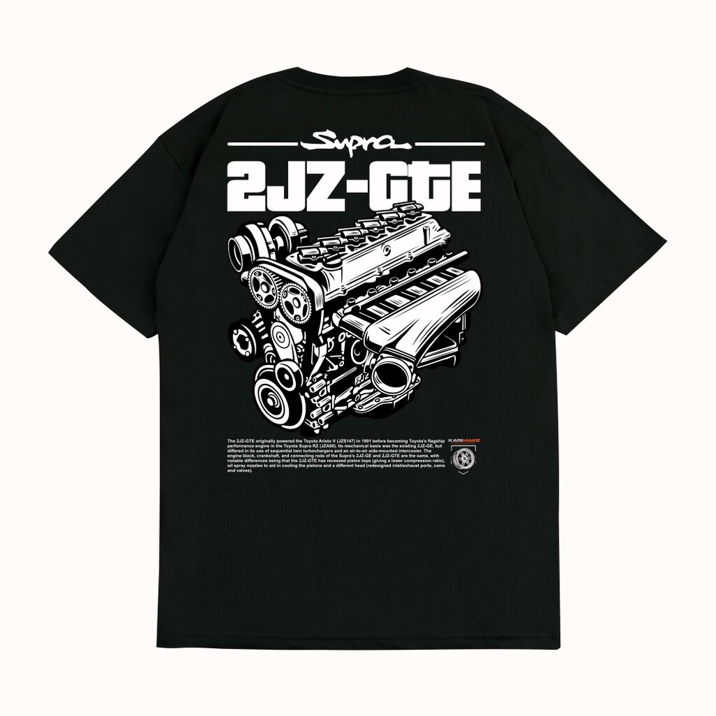 Áo thun in họa tiết ô tô Toyota SUPRA MK4 2JZ-GTE 1 cotton