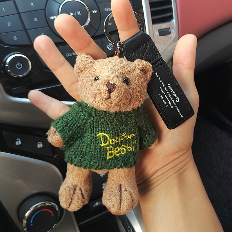Móc Khóa Hình Gấu Nhồi Bông Dễ Thương Phong Cách Hàn Quốc