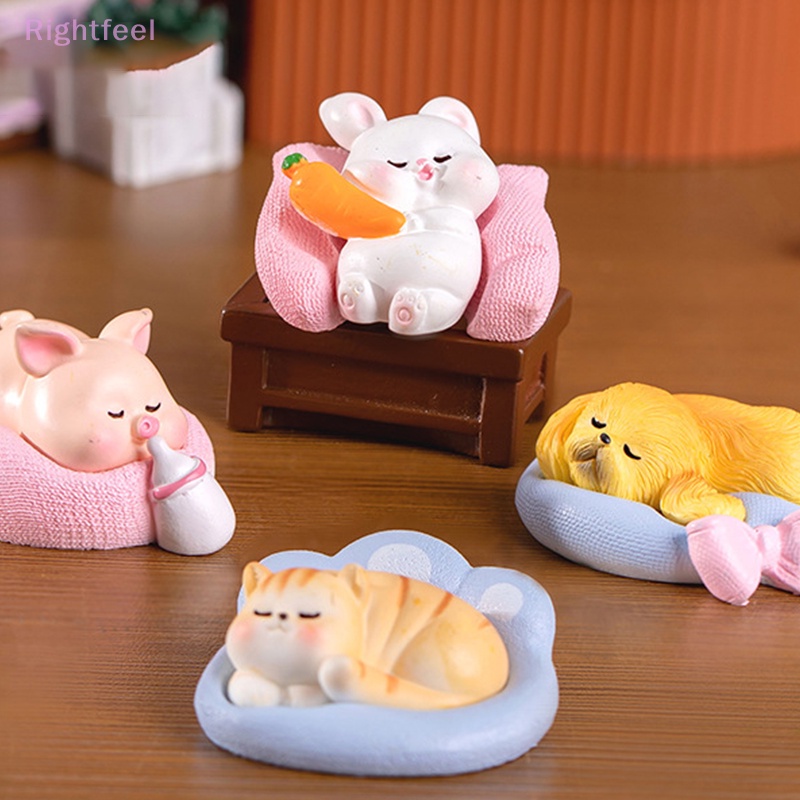 Mô Hình mini Bằng Nhựa resin Hình Heo Thỏ Chó Mèo Để Bàn Trang Trí Mới