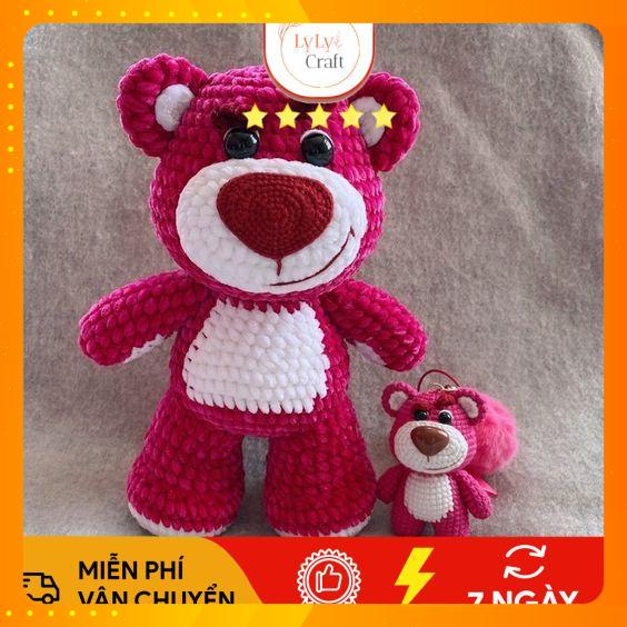 DIY Gói Nguyên Liệu Tự Móc Len Gấu Bear Dâu Dễ Thương- Quà Tặng Handmade Tự Làm Ý Nghĩa (Có hướg dẫn) - Lylycraft