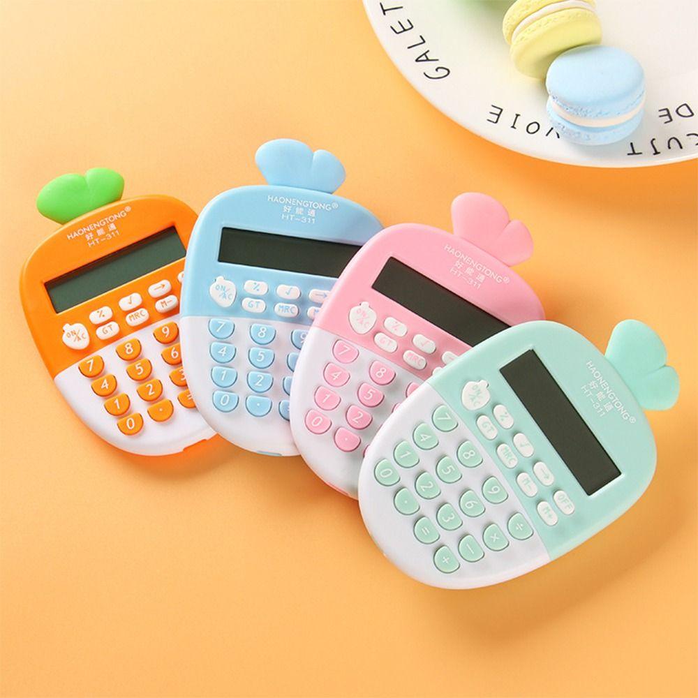 WAPKTY Máy Tính Cầm Tay Hình Củ Cà Rốt 12 Chữ Số Sạc Pin Cho Học Sinh