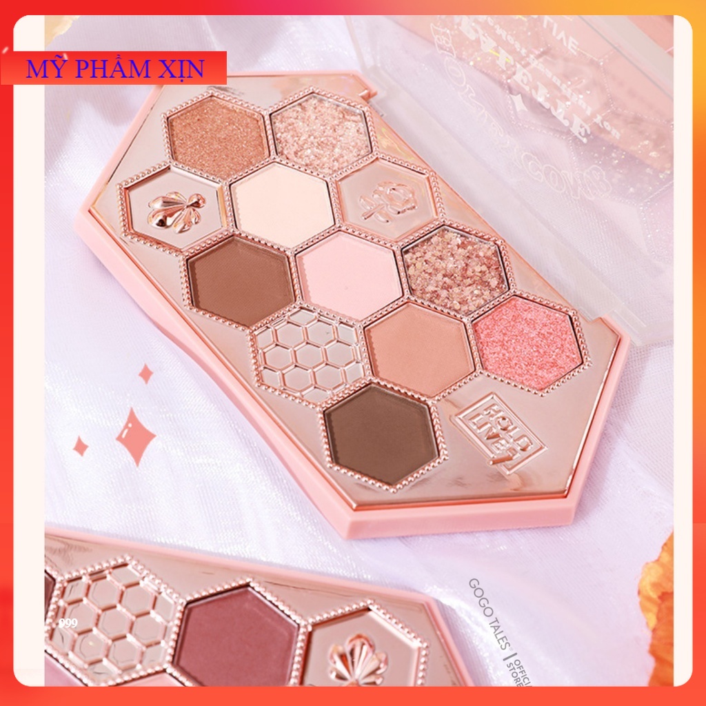Phấn mắt nội địa trung Hold Live chính hãng Bảng mắt Chamm nhiều màu có nhũ chống thấm nước HoneyComb cao cấp HL506 .