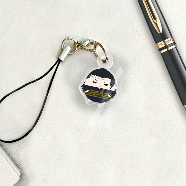 Móc khóa kèm dây treo điện thoại acrylic Itadori Gojo Getou Jujutsu Kaisen anime chibi cute trang trí ba lô cặp sách