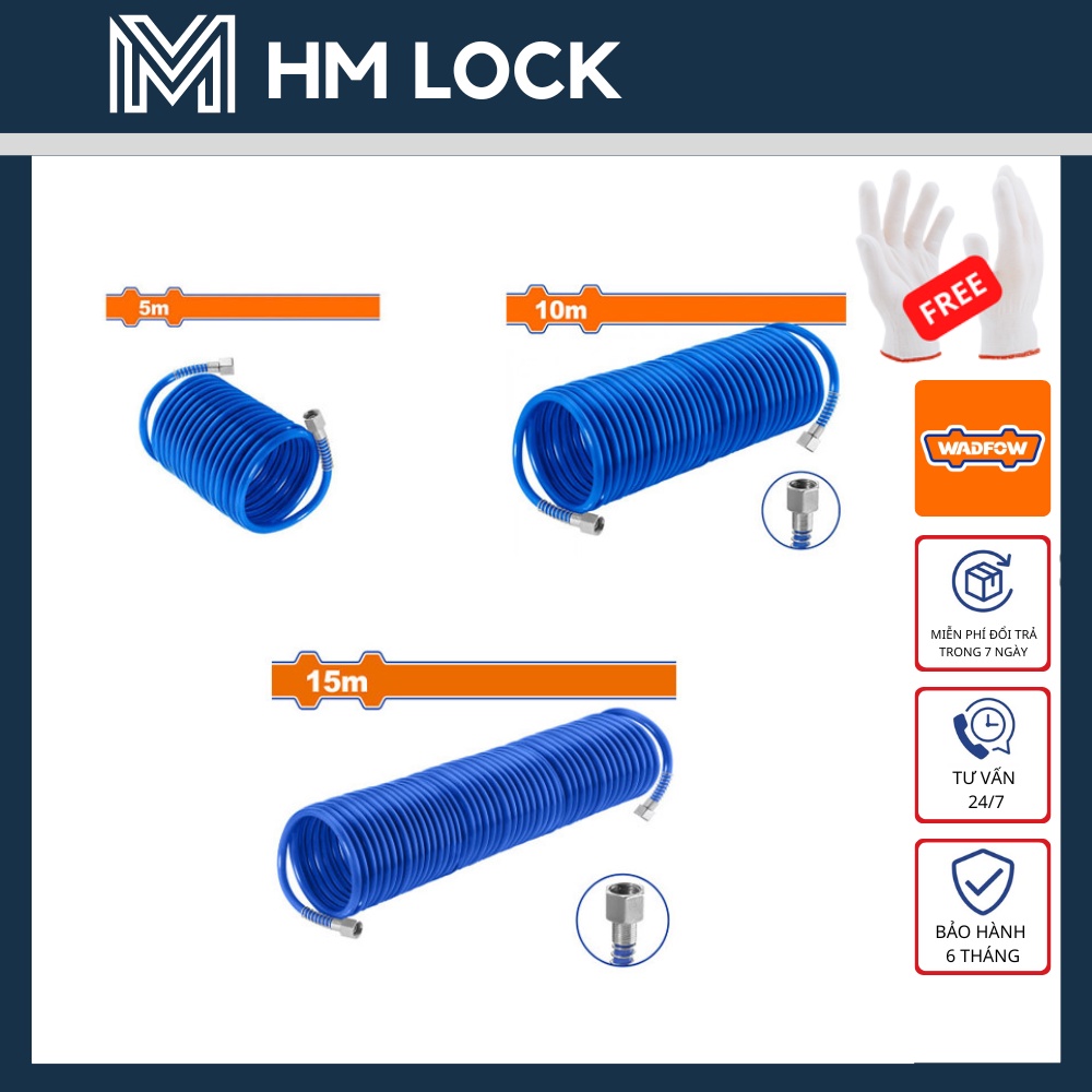 DÂY HƠI XOẮN WADFOW 10M, 15M - HÀNG CHÍNH HÃNG - WQG1910 - HM LOCK