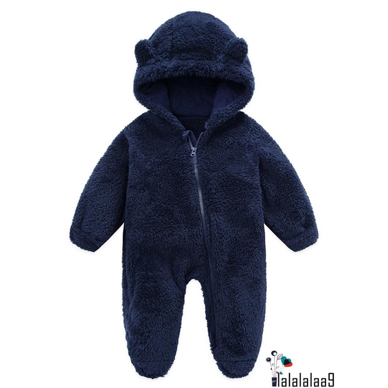 Áo Liền Quần Dài Tay Có Mũ Trùm Và Khóa Kéo Thời Trang Mùa Đông Cho Bé