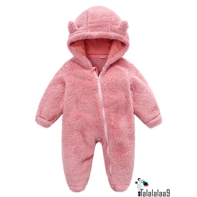 Áo Liền Quần Dài Tay Có Mũ Trùm Và Khóa Kéo Thời Trang Mùa Đông Cho Bé