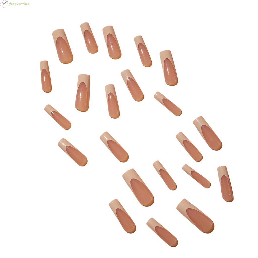 Móng Tay Giả Hình Vuông Dài Chống Thấm Nước Phong Cách Pháp