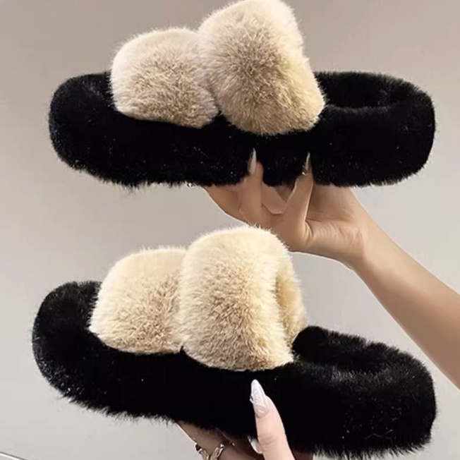 Dép Bông Đi Trong Nhà Đế Dày Thời Trang Xuân Thu 2023 Phong Cách Mới Cho Nữ