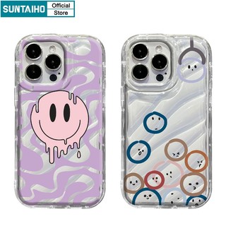 Suntaiho ốp lưng iphone Ốp Điện Thoại tpu Mềm Trong Suốt In Hình Mặt Cười Cho iphone 15 14 12 13 11 pro max ip 7 8 plus iphon x xs xr xs max