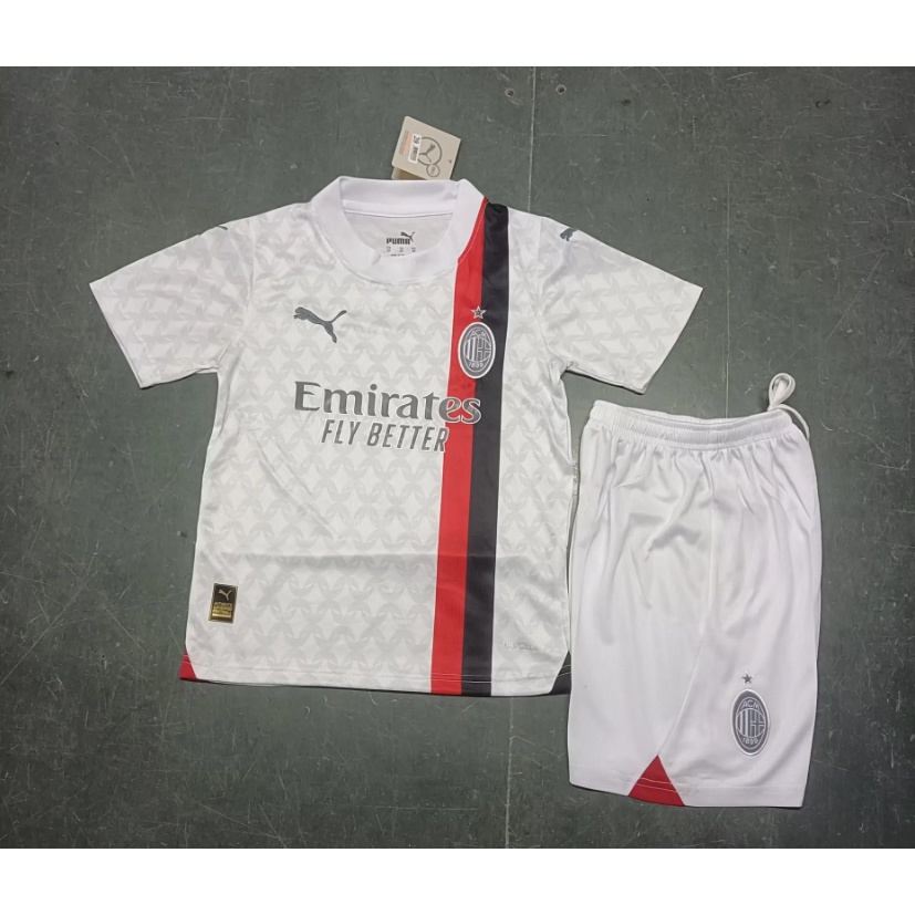 Ac milan Bộ Đồ Đồng Phục Bóng Đá Sân Nhà Số 16-28 23 / 24 Cho Bé