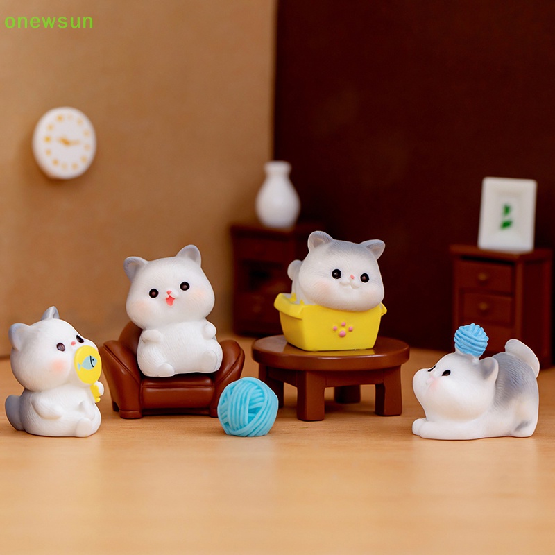 Mô Hình Mèo Con Bằng Nhựa resin Trang Trí Nhà Cửa / Xe Hơi Mới