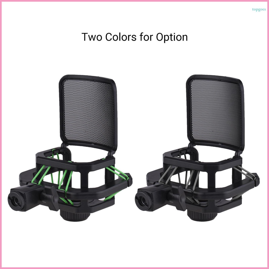 Shock Mount with Metal Pop Filter for Plastic Microphone Holder Stand