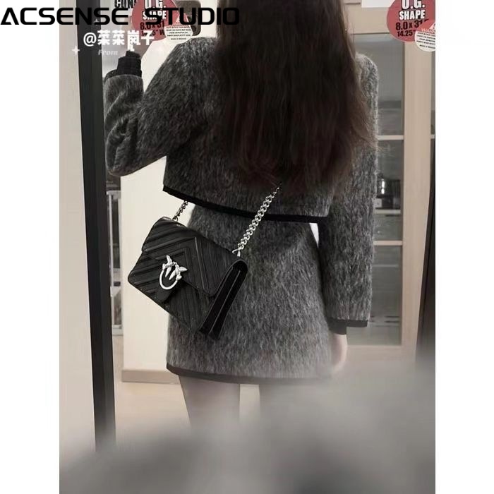 ACSENSE STUDIO set đồ nữ áo dạ tweed áo khoác + chân váy Popular fashionable Thanh lịch Thông thường WCS2300JFR 41Z231010