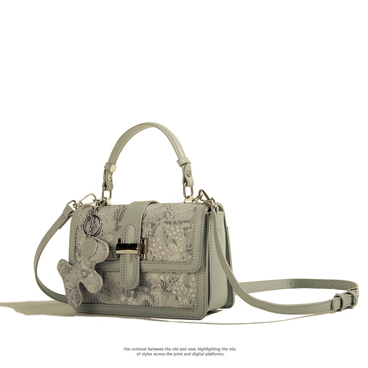 🌸Hàng Order🌸 Túi Xách Muzi&kai Chính Hãng Da Hoạ Tiết Thêu Móc Gấu Quai Xách Quai Da Đeo Sang Chảnh Nữ Tính 🌸 Quảng Châu