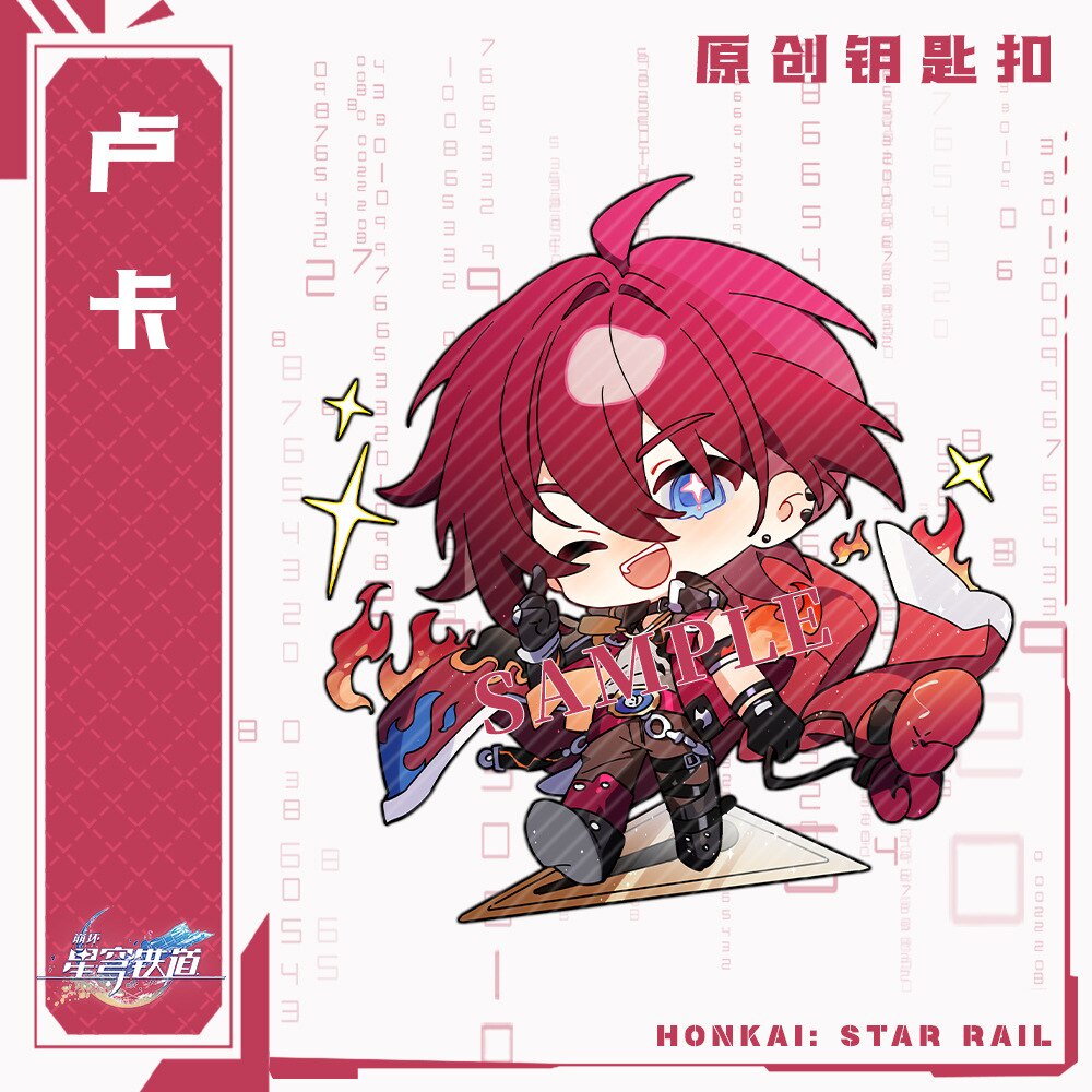Móc khoá Anime Manga Honkai Star Rail Imbibitor Yukong Lynx Fu Xuan Blade Luka Acrylic phụ kiện trang trí dễ thương