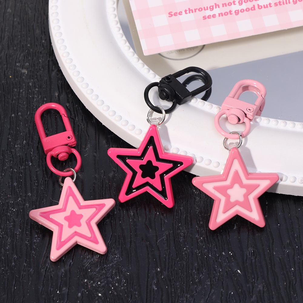Móc Khóa Hình Ngôi Sao / Trái Tim Màu Hồng Phong Cách harajuku Cổ Điển Xinh Xắn Cho Nữ y2k