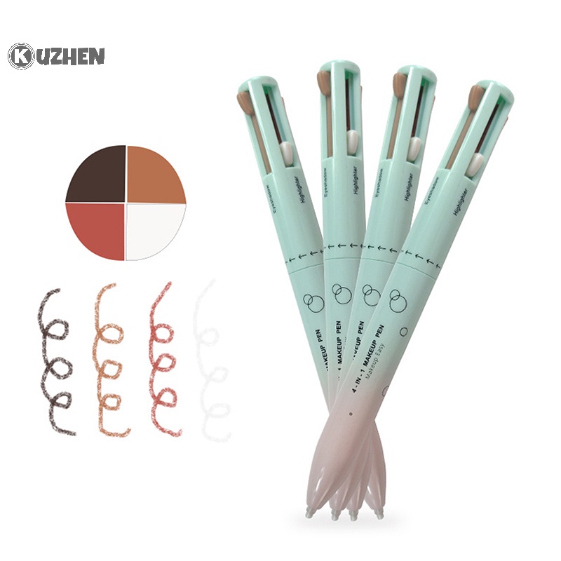 Kuzhen Bút Kẻ Mắt / Lông Mày 4 Trong 1 Chống Thấm Nước Lâu Trôi Dễ Lên Màu