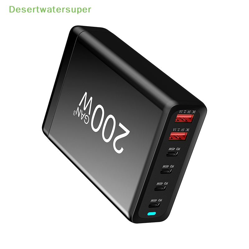 Svn Ổ Cắm Sạc Nhanh 6 Cổng usb 3.0 type c 120w 200w gan Cho Điện Thoại