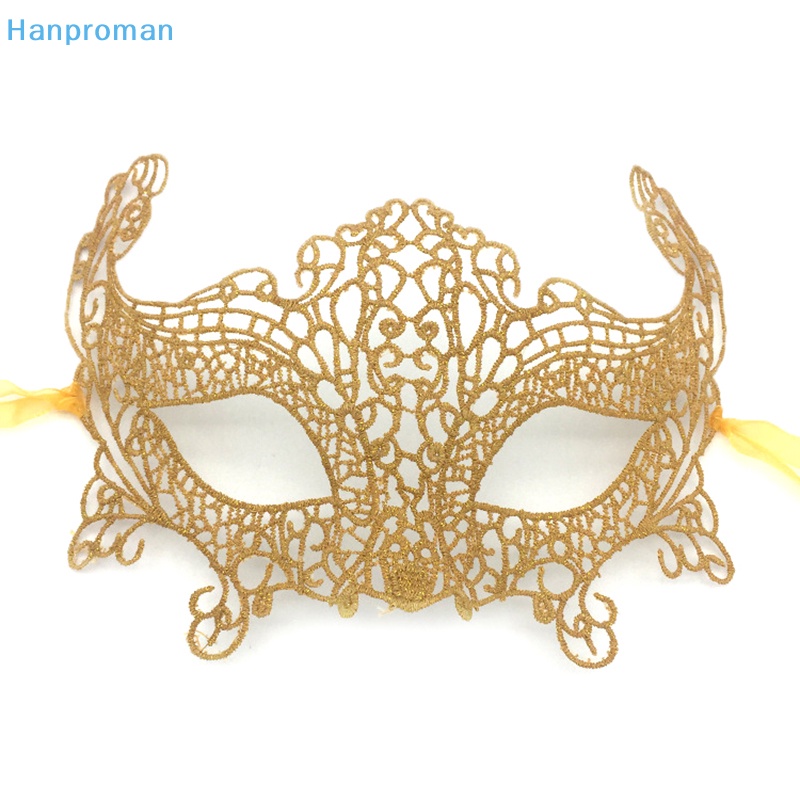 Hanproman > Mặt Nạ Ren Màu Vàng / Bạc Đính Kim Cương Nhân Tạo Cho Tiệc Hóa Trang