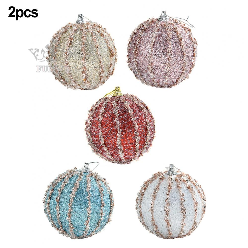 Christmas Balls Christmas Tree Hanging Balls Pendant Pink Red Sequined