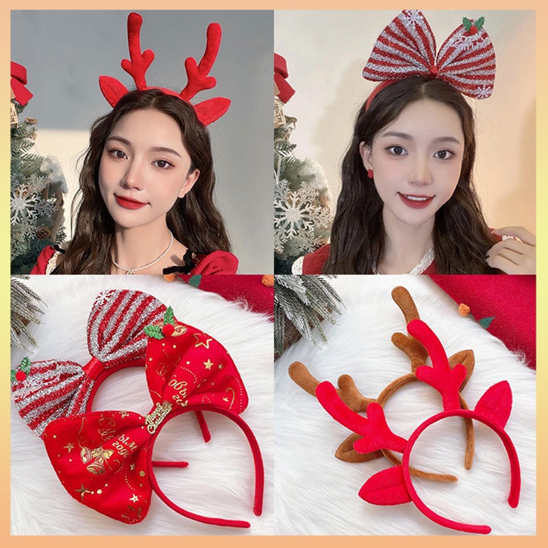 Băng Đô Cài Tóc Hình Sừng Tuần Lộc Giáng Sinh 2023