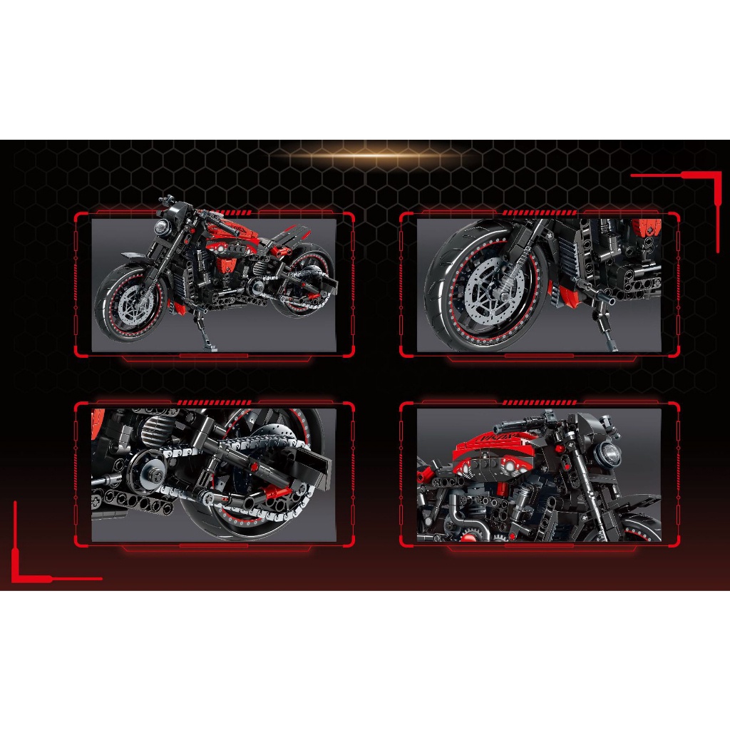 826 Chi Tiết/ Size 35cm/ Bộ Đồ Chơi Lắp Ráp Mô Hình Xe Máy Phân Khối Lớn, Lắp Ráp Mô Hình