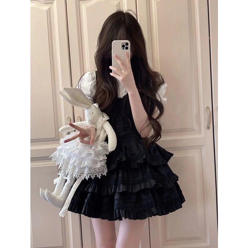 Áo Sơ Mi Ren + Váy Phồng Bèo Nhún