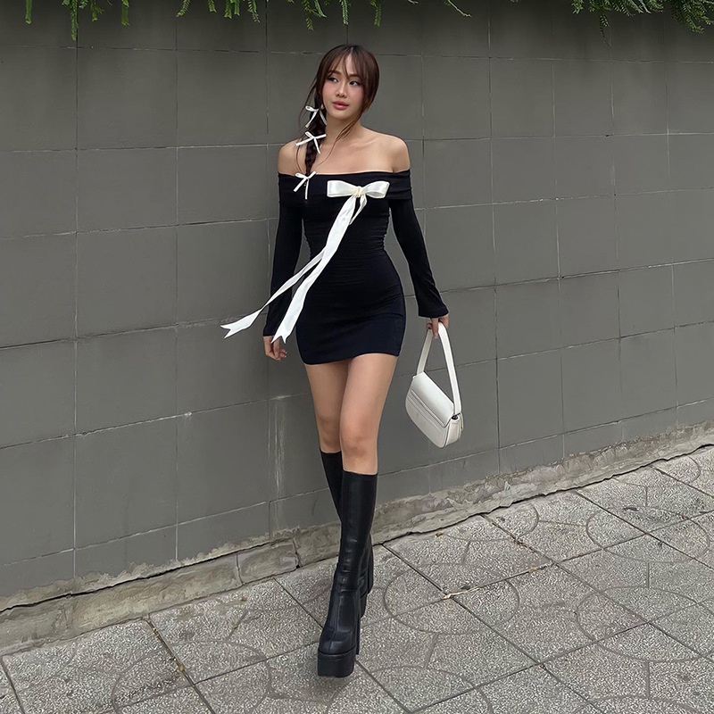 Đầm Đũi Dài Tay Thời Trang Mới Dành Cho Nữ Dáng Thon Gọn Mùa Hè Gợi Cảm