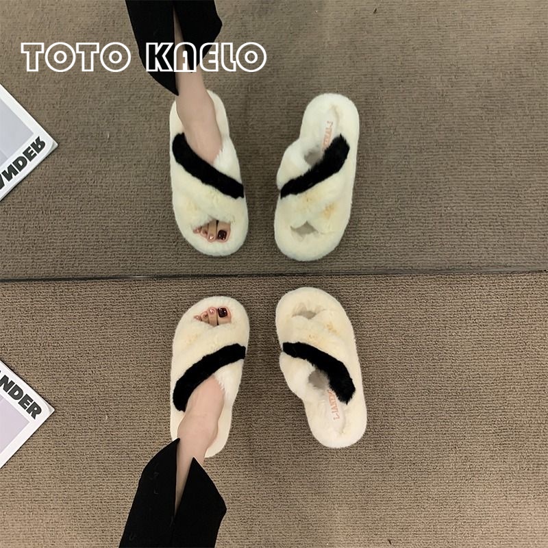 TOTOK  dép lông dép bông Đế Dày dép quai hậu đế cao 2023 hot trend Thấm hút mồ hôi Đế chống trơn trượt Thời thượng Kiểu dáng độc đáo FDL23A0ADS 41Z231013