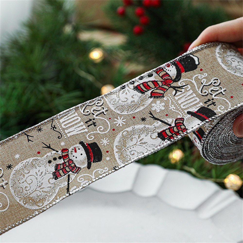 Giả Vải Lanh Bảo Vệ Môi Trường Lành Mạnh Ruy Băng Trang Trí Giáng Sinh Xe Ô Tô Hoa Giáng Sinh Nơ Ruy Băng Bông Tuyết Trang Trí Giáng Sinh
