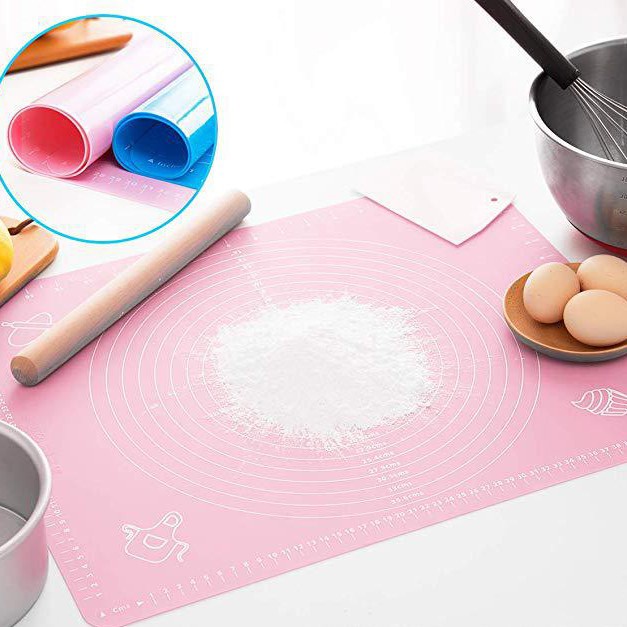 Tấm thảm lót nhào bột, trộn bột silicon chống dính, trượt làm bánh sữa chua, bao, quy, gạo, trân châu- thảm silicon