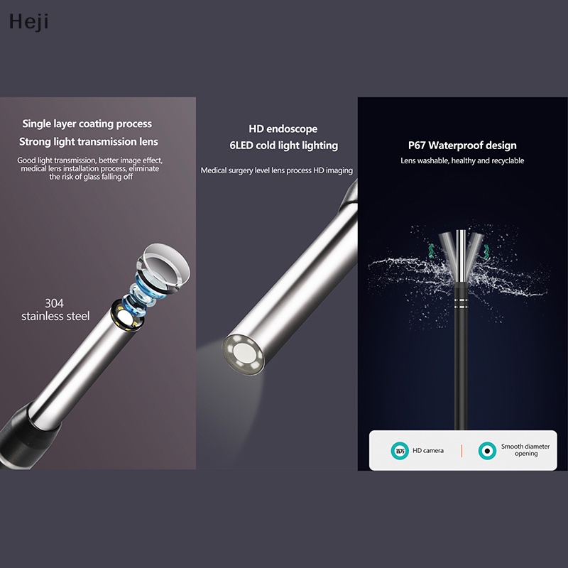 1 Bộ Dụng Cụ Lấy Ráy Tai Thông Minh heji Làm Sạch Tai Có camera Quan Sát