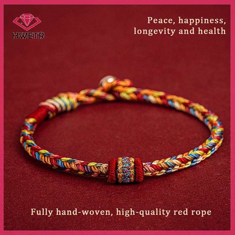 Vòng Tay Bện Dây Đỏ May Mắn Nhiều Màu Thời Trang Cho Nam Nữ Mới