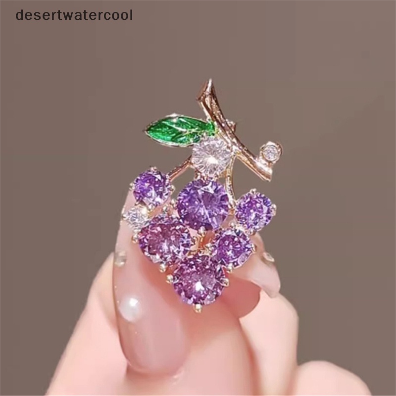 Dcvn Ghim Cài Áo Hình Chùm Nho Màu Tím Nhạt Cho Nữ