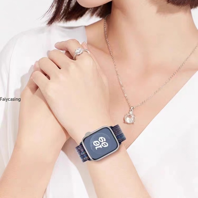 Mới Dây Đeo Đồng Hồ Bằng nylon Cho apple watch 9 8 49mm ultra 41mm 45mm iwatch 38mm 42mm 40mm 44mm 7 6 se 5 4 3 2