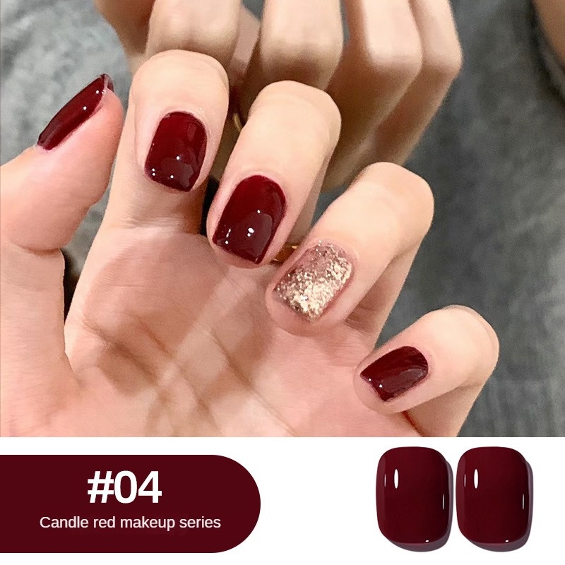 Gluezi Mùa Thu Đông Đỏ Sơn Móng Tay Cao Cấp Màu Đỏ Anh Đào Đồng Màu Lễ Kỷ Niệm Đám Cưới Sơn Móng Tay Đặc Biệt Sơn Móng Tay qusl