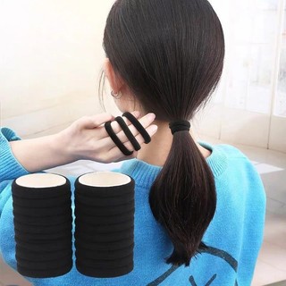 Set 10 Dây Cột Tóc Màu Đen Đơn Giản Cho Nữ