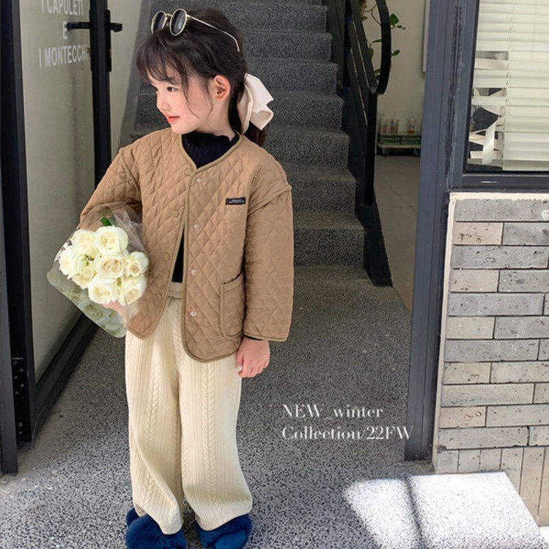 Quần Dài Vải Nhung Ống Rộng Thời Trang Thu Đông Cho Bé Gái