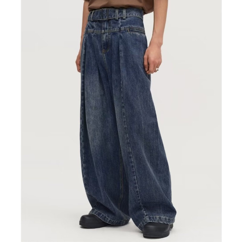 Esea Quần Jean Dài Dáng Rộng Phong Cách retro Mỹ Thời Trang Thường Ngày Cho Cả Nam Và Nữ