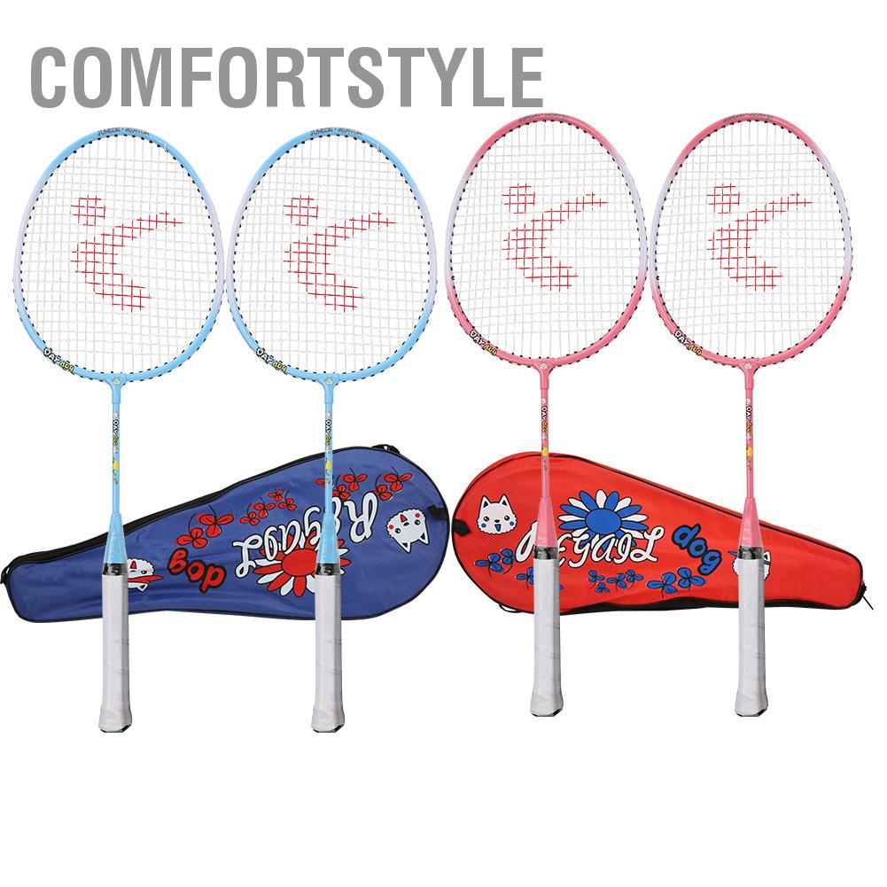 Comfortstyle MỘT Cặp Hợp Kim Nhôm Hoạt Hình Trẻ Em Vợt Cầu Lông Thể Thao Ngoài Trời Đồ Chơi Giải Trí